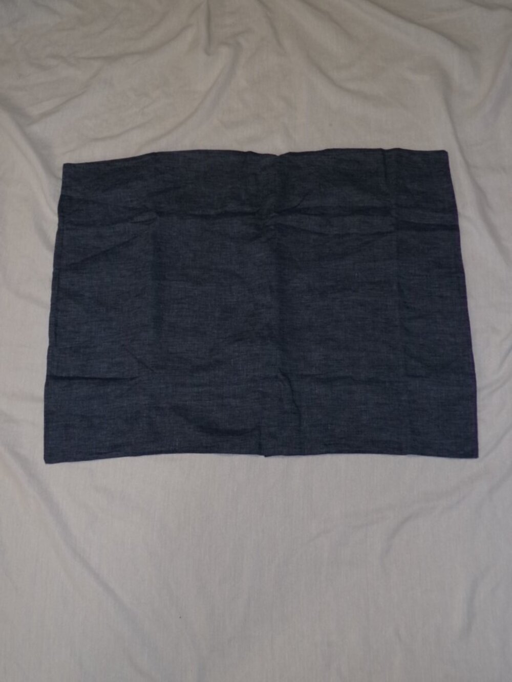 NEW Annie Selke JOVI 100% Linen Standard Pillow Sham Cover Tie Back Ink Blue